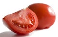 Red tomato in a split macro shot on a white background Royalty Free Stock Photo