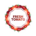 Red tomato vegetable colorful circle copy space organic over white pattern background healthy lifestyle or diet concept Royalty Free Stock Photo