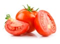 Red tomato vegetable with cut Royalty Free Stock Photo