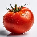 Red Tomato in Water Droplets