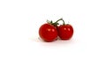 Red tomatoe isolate. Tomatoes on branch, side view. Element of healthy food. Isolate on white Royalty Free Stock Photo