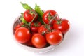Red tomatoes and green peperoni Royalty Free Stock Photo