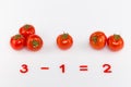 Red tomatoes and numbers Royalty Free Stock Photo