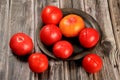 Red tomatoes are prepared for blanching Royalty Free Stock Photo