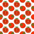 Red tomatoes, seamless pattern. Hand drawn sketch, vector background Royalty Free Stock Photo
