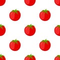 Red tomatoes seamless pattern. Made in cartoon flat style.