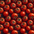 Red tomatoes seamless pattern. Tomatoes organic food background.