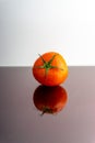 Red tomatoes on white background