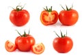 Red tomatoes set isolated on white background. Royalty Free Stock Photo