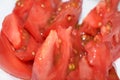 Red tomatoes slised for salad Royalty Free Stock Photo