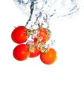 Red tomatoes under water Royalty Free Stock Photo