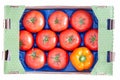 Red Tomatoes and Yellow Bell Pepper on a Tray