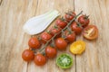 Red tomatoes, yellow and scallions