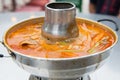 Red tomyam soup Royalty Free Stock Photo