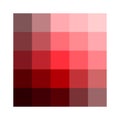 Red tone palette. Grid square layout. Vector color pattern. Saturated hue blocks.