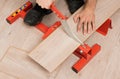 Red tool for cutting laminate