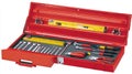 Red Toolbox Filled with Various Hand Tools for Repair Work Royalty Free Stock Photo