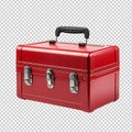 Red Toolbox isolated on transparent background Royalty Free Stock Photo