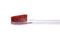 Red toothbrush isolated on white background Royalty Free Stock Photo