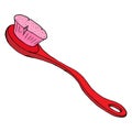 Red toothbrush. Vector of a toothbrush. Hand drawn toothbrush Royalty Free Stock Photo