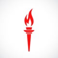 Red torch vector icon