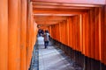 Red Tori Gate at Fushimi Inari Shrine in Kyoto, Japan