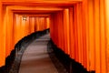 Red Tori Gates of Fushimi Inari Shrine in Kyoto, Japan. Royalty Free Stock Photo