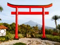the red torii gate in indonesia Royalty Free Stock Photo