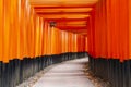 Red Torii gates in Fushimi Inari shrine in Kyoto, Japan Royalty Free Stock Photo