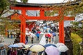 Red Torii Gates at Fushimi Inari Taisha, a Shinto Shrine in Kyoto Royalty Free Stock Photo