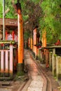 Red Torii Gates at Fushimi Inari Taisha, a Shinto Shrine in Kyoto Royalty Free Stock Photo