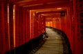 Red Torii gates in Fushimi Inari Taisha Shrine in Kyoto Royalty Free Stock Photo