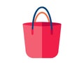 Red tote bag Illustration. Vibrant shopper bag design in a flat style. Minimalist design. Concept of reusable bags, eco