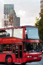 Red tourist bus on Tauentzienstrasse in Berlin