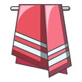 Red towel icon, cartoon style Royalty Free Stock Photo