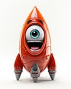 a red toy with a big blue eye and a nose. generative ai Royalty Free Stock Photo