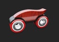 Red toy car on a black background, 3d Illustration Royalty Free Stock Photo