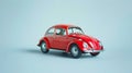 A red toy car on a gray background Royalty Free Stock Photo