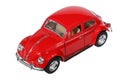 Red toy car Volkswagen Classical Beetle 1967 Royalty Free Stock Photo