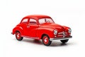 Red toy car on white background with white background. Generative AI Royalty Free Stock Photo
