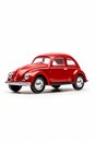 Red toy car on white background with white background. Generative AI Royalty Free Stock Photo