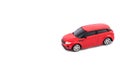 Red toy car on white background Royalty Free Stock Photo
