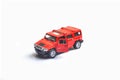 RED toy mini car on white background Royalty Free Stock Photo