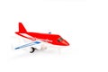 A red toy plane on a white background Royalty Free Stock Photo