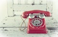 Red toy telephone Royalty Free Stock Photo