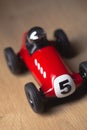 Red toy vintage racing car close up still detail Royalty Free Stock Photo