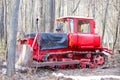 Red tractor. Agricultural machinery