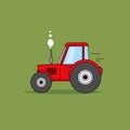 Red tractor cartoon illustration