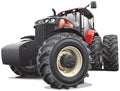 Red tractor with large wheels Royalty Free Stock Photo