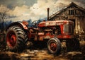 Rustic Charm: A Post-Apocalyptic Tale of a Red Tractor, Barn Bir